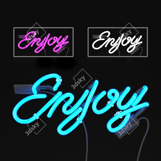 Neon Signboard 2 - All-in-One Signage Kit 3D model image 1
