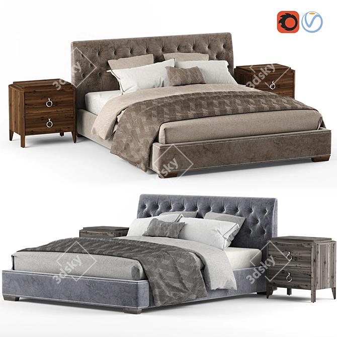 Palermo Bed FB.BD.MES.3  Elegant and Modern Bed Solution 3D model image 1