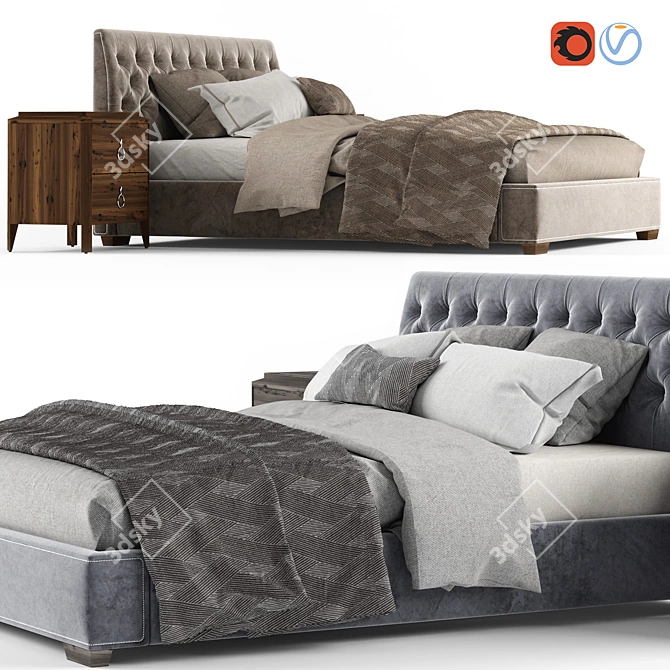 Palermo Bed FB.BD.MES.3  Elegant and Modern Bed Solution 3D model image 2
