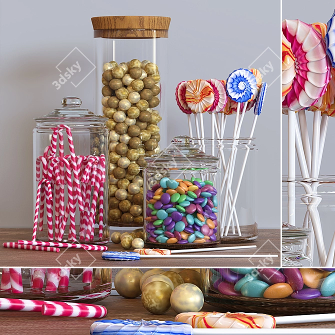 Delicious Candy Assortment Set 3D model image 1