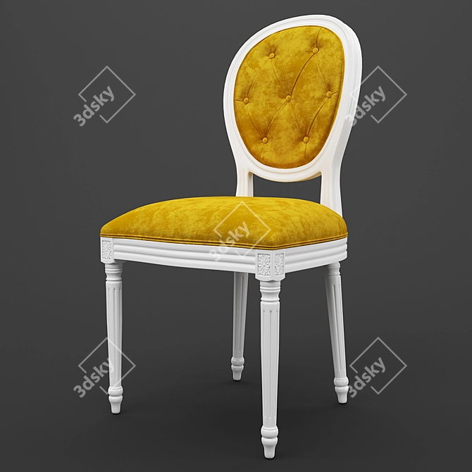 Title: French Style Dining Chair 3D model image 1