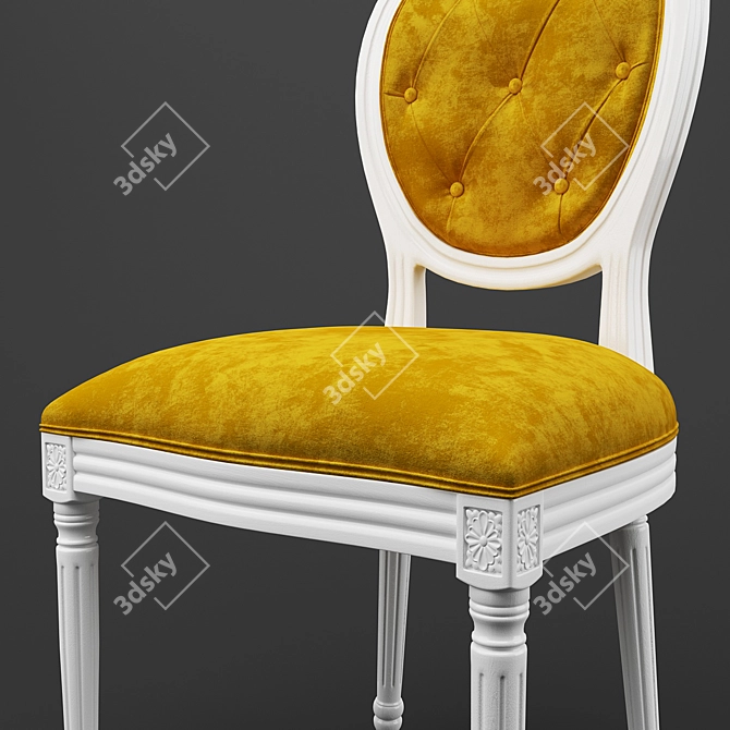 Title: French Style Dining Chair 3D model image 2