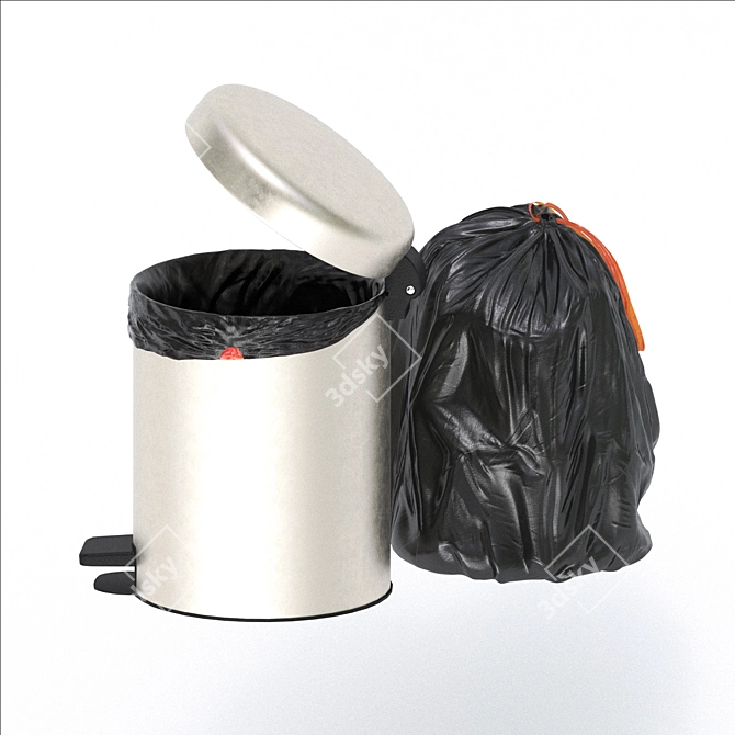 Sleek Trash Combo: Bag & Bin 3D model image 2