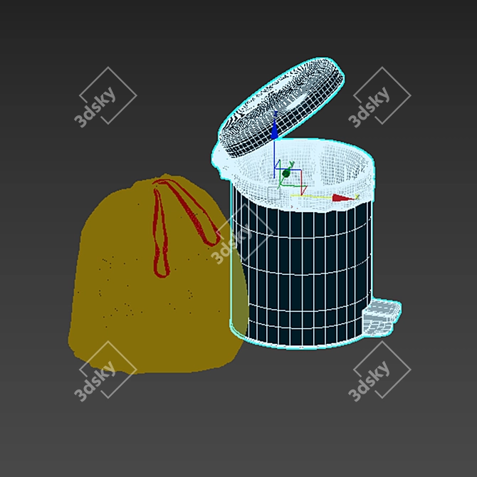 Sleek Trash Combo: Bag & Bin 3D model image 3