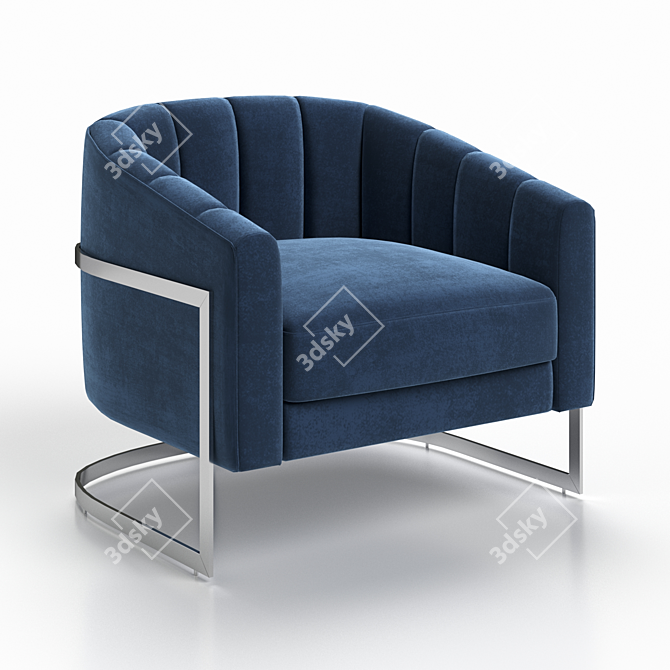 Blue Metal Frame Chair - Garda Decor ZW-777 3D model image 1
