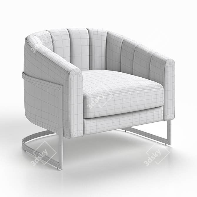 Blue Metal Frame Chair - Garda Decor ZW-777 3D model image 3