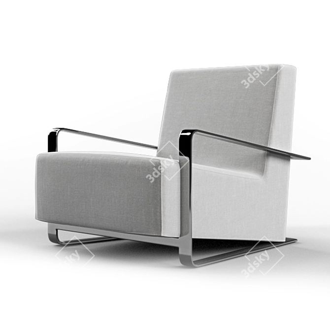 Chromed Hola Armchair by Marconato & Zappa 3D model image 1