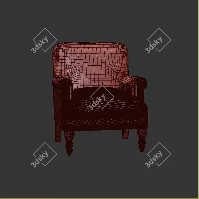 Cozy Velvet Armchair 3D model image 3