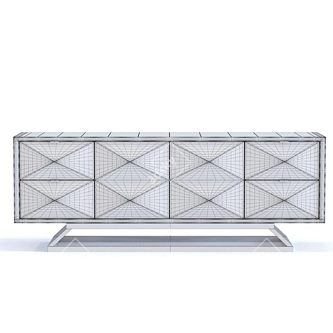 Modern Triangular Sideboard 3D model image 2