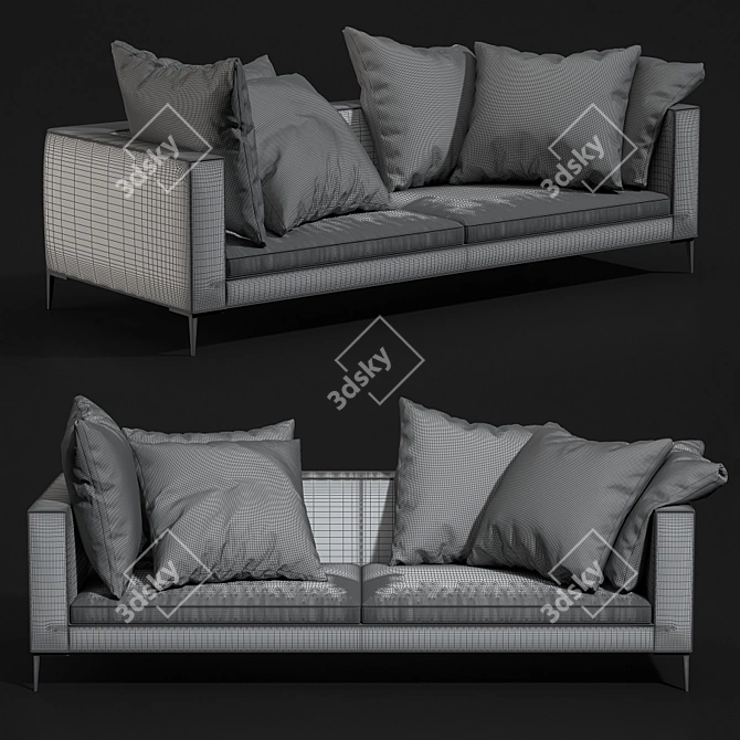 Hugo Sofa: Sleek, Modern, and Stylish 3D model image 3