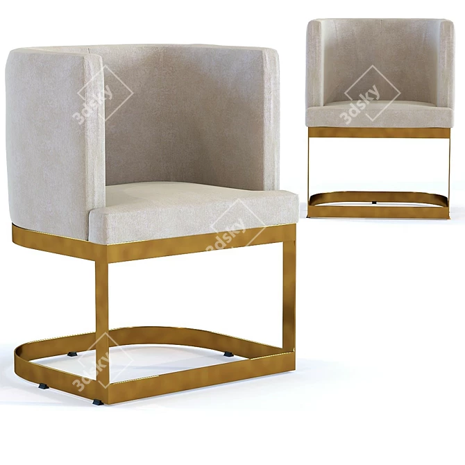 Luxurious Armrest Chair: Modern Elegance 3D model image 1