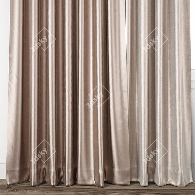 Elegance in Textiles: Detailed Curtain Model 3D model image 2