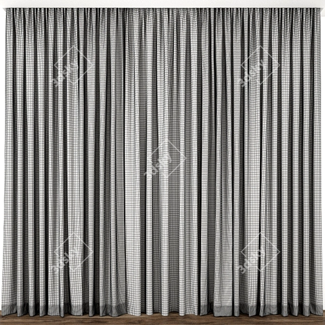 Elegance in Textiles: Detailed Curtain Model 3D model image 3