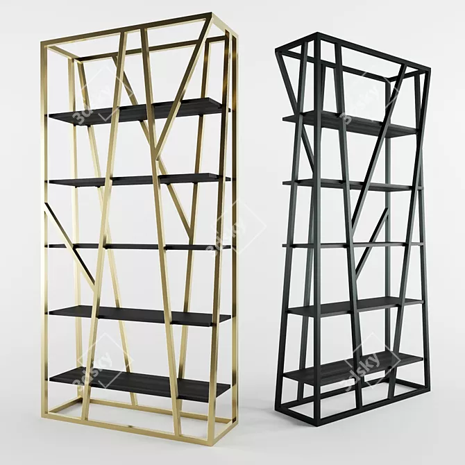 Stylish Open Rack POWELL 3D model image 1