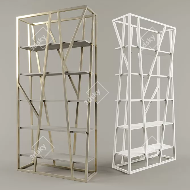 Stylish Open Rack POWELL 3D model image 2