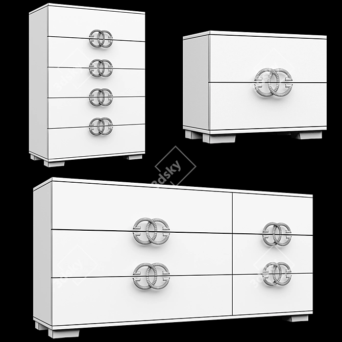 Prestige Chests & Cabinets: Italian Elegance 3D model image 3