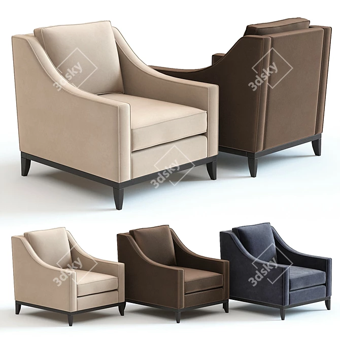 Spencer Armchair: Stylish & Cozy Seating 3D model image 1