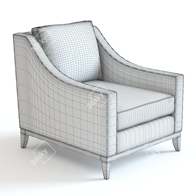 Spencer Armchair: Stylish & Cozy Seating 3D model image 2