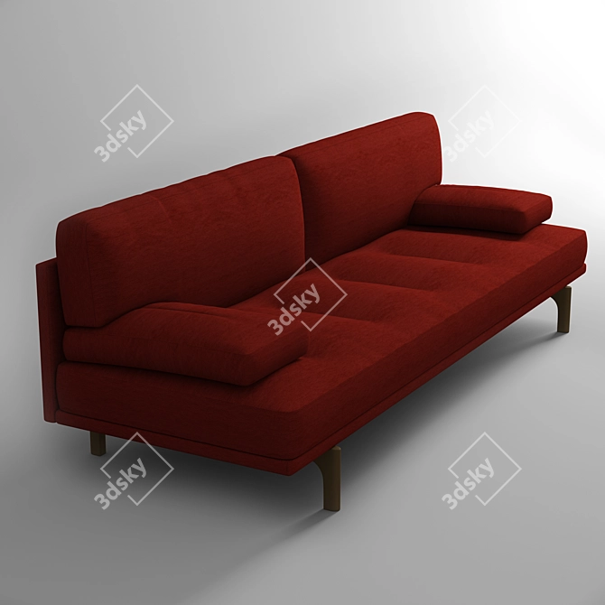 Modern 3-Seater Sofa: Zanotta Milano 3D model image 2