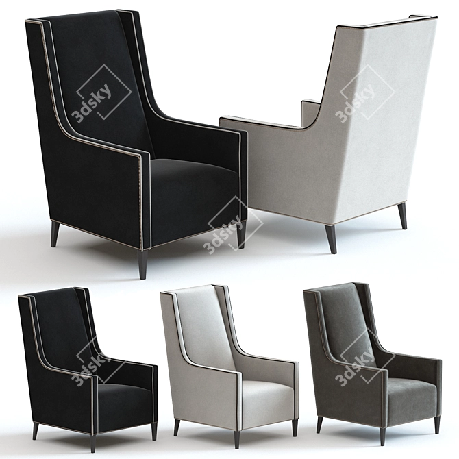 Modern Christo Large Armchair: 3D Model 3D model image 1