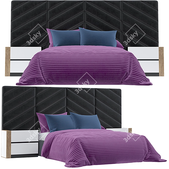 Luxury Memphis Bed 2: TurboSmooth-off 3D model image 1