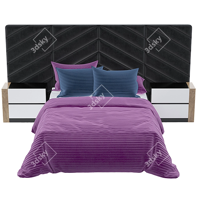 Luxury Memphis Bed 2: TurboSmooth-off 3D model image 2