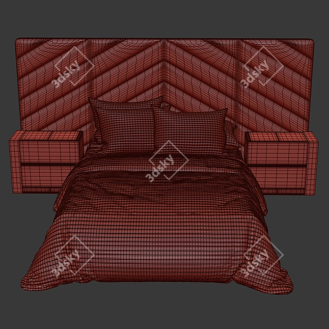 Luxury Memphis Bed 2: TurboSmooth-off 3D model image 3