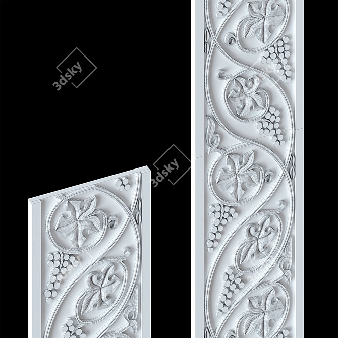 Afrasiab Sinusoid Carved Panels 3D model image 2