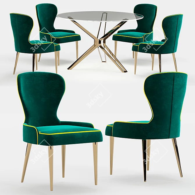 Elegant Metal Dining Chair: Classic Design 3D model image 1