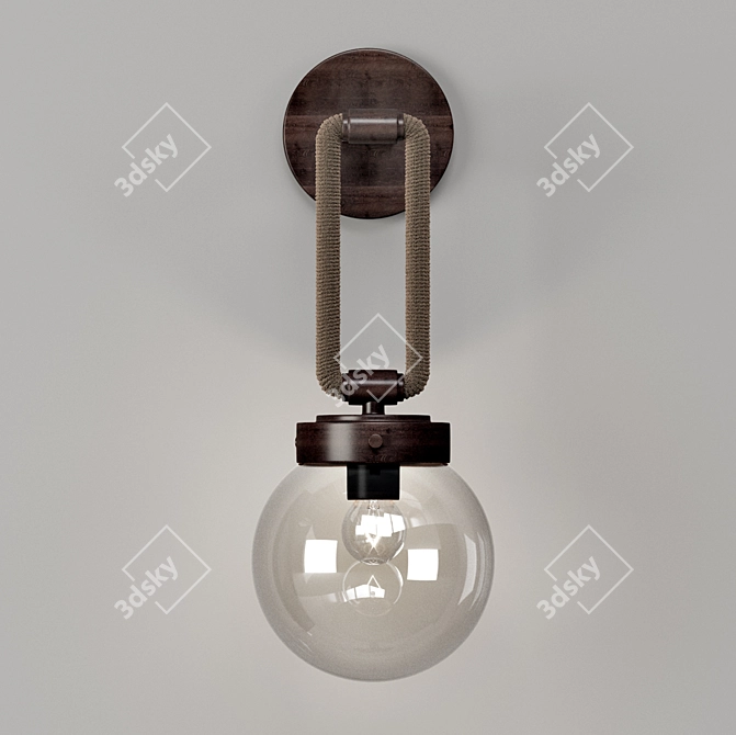 Seaside Rope Globe Sconce 3D model image 2