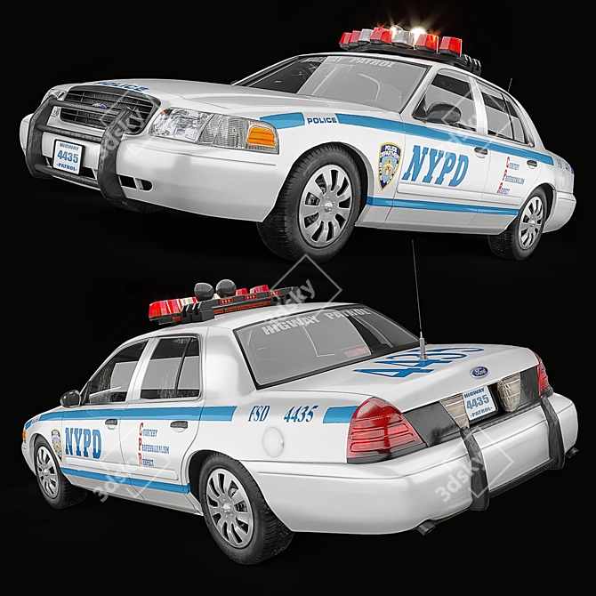 NY Police - TurboSmooth Vehicle 3D model image 2