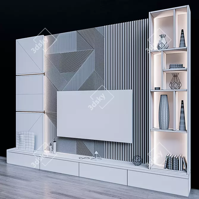Sleek TV Zone: Perfect for V-Ray 3D model image 3