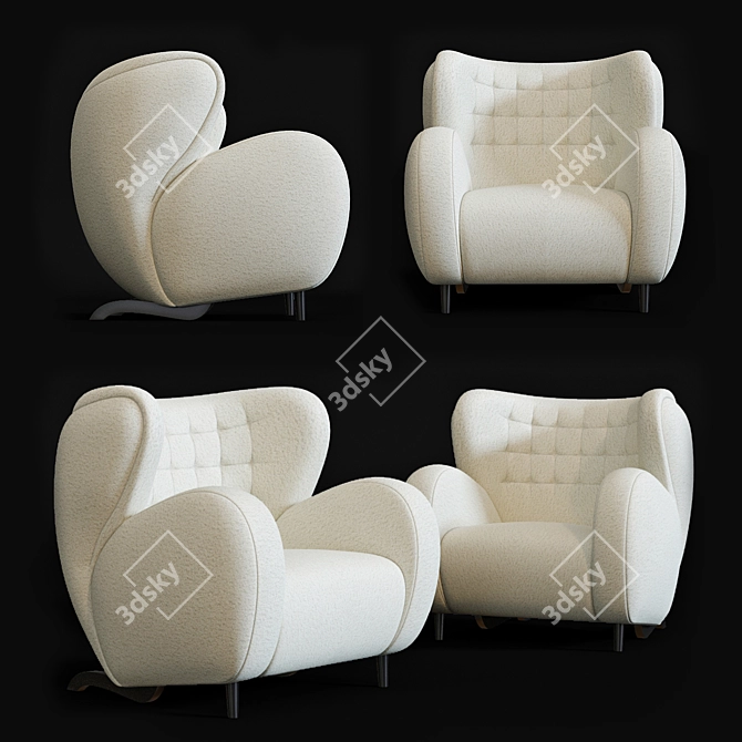 Minotaure Lounge Armchair 3D model image 2