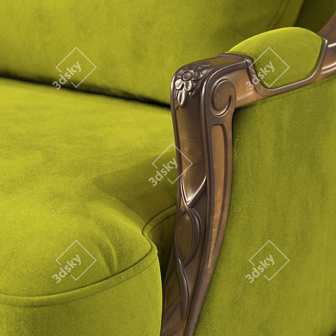 Elegant Louis XVI Armchair 3D model image 2