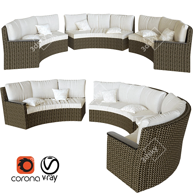 Garden Oasis Sofa 3D model image 1