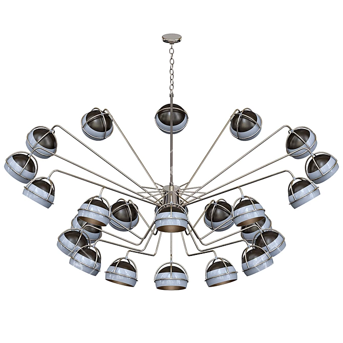 Sleek Brass Chandelier | BLACK_WIDOW 3D model image 1