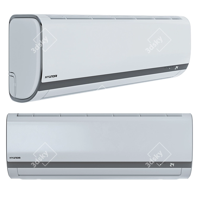 HYUNDAI ARU12HQBU Air Conditioner: Efficient Cooling Solution 3D model image 1