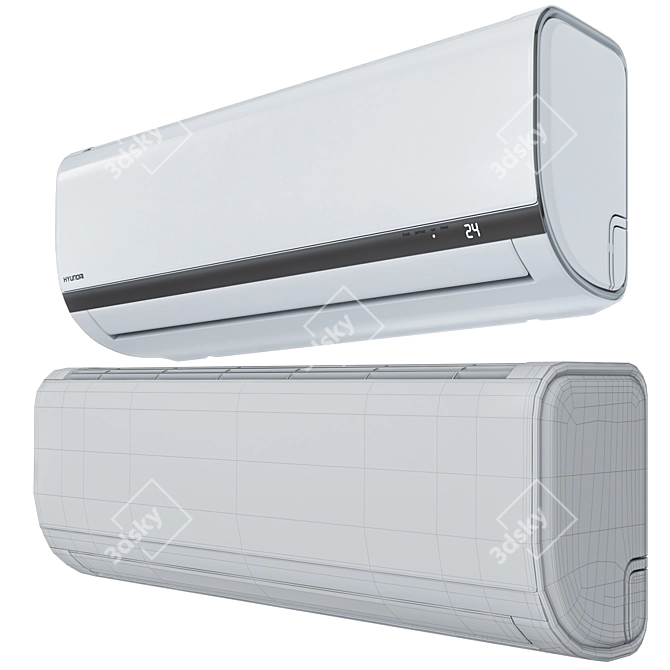 HYUNDAI ARU12HQBU Air Conditioner: Efficient Cooling Solution 3D model image 3