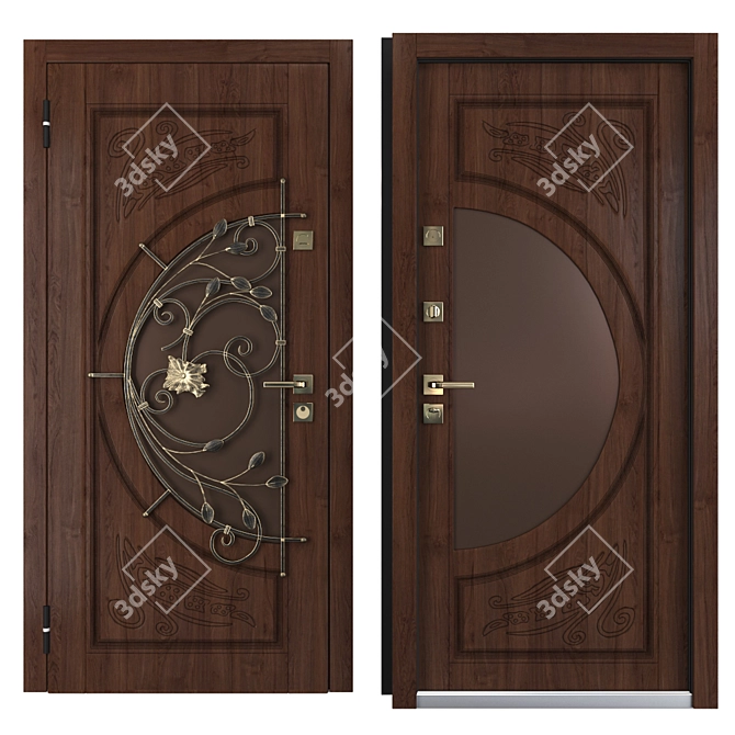 Tower 10 Metal Entrance Door 3D model image 3