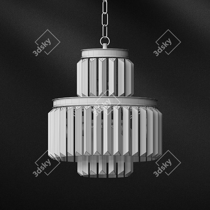 Crystal Loft Lamp: Modern Elegance in 3 Circles 3D model image 2