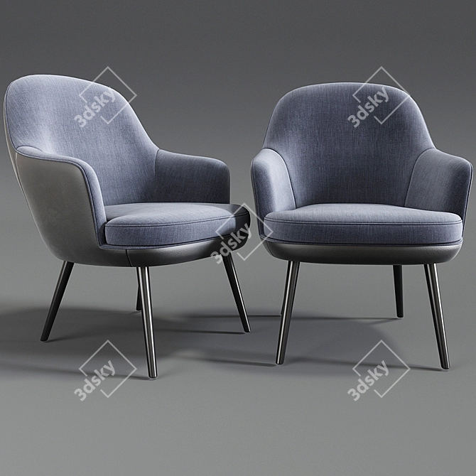 Elegant Dining Chair Set 3D model image 2