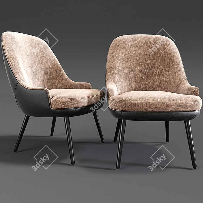 Elegant Dining Chair Set 3D model image 3