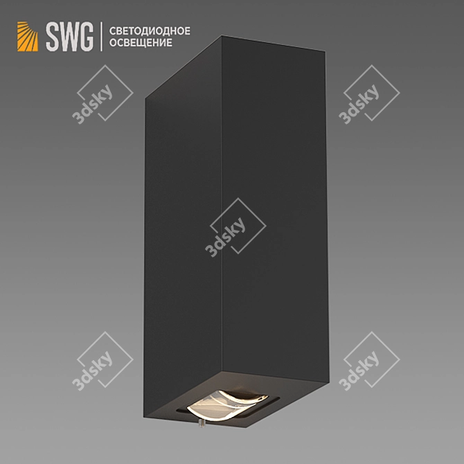 Sleek Black Aluminium Route Light 3D model image 1