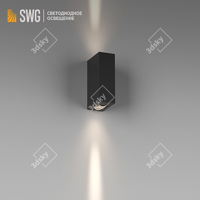 Sleek Black Aluminium Route Light 3D model image 2