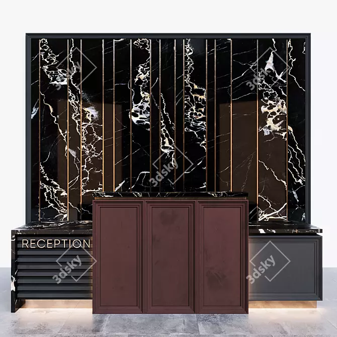 Modern Reception Desk - Stylish and Functional 3D model image 1