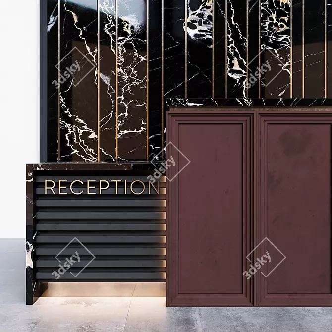 Modern Reception Desk - Stylish and Functional 3D model image 2
