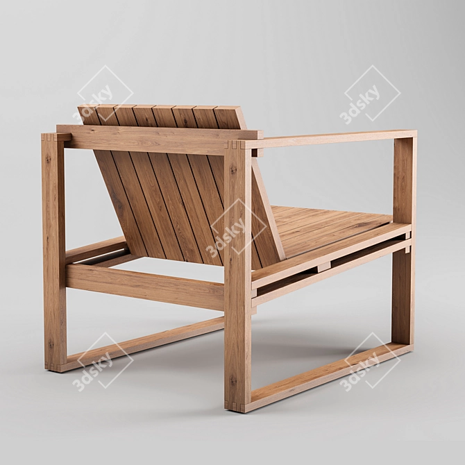 Indoor-Outdoor Classic BK11 Teak Chair 3D model image 3