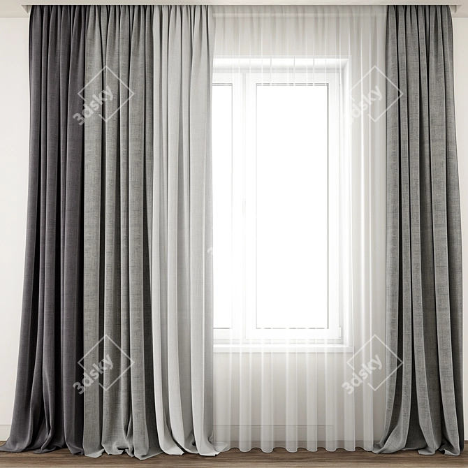 Elegant Curtain Model 3D model image 1