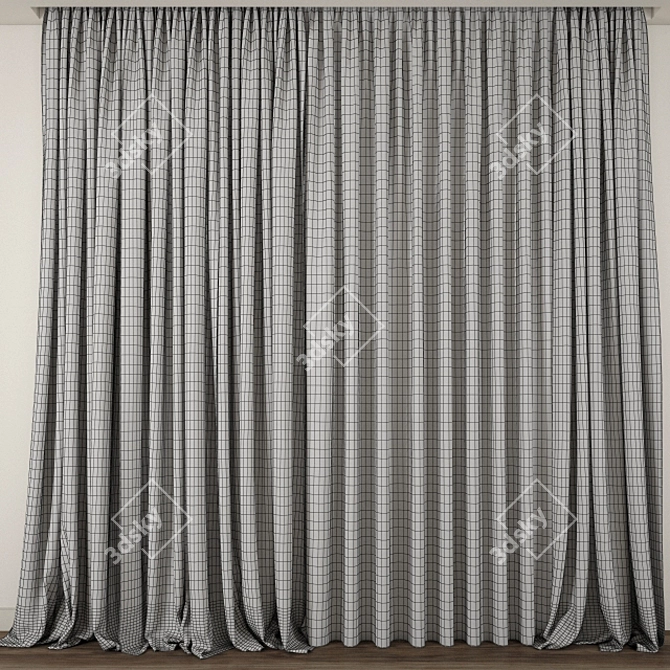 Elegant Curtain Model 3D model image 3