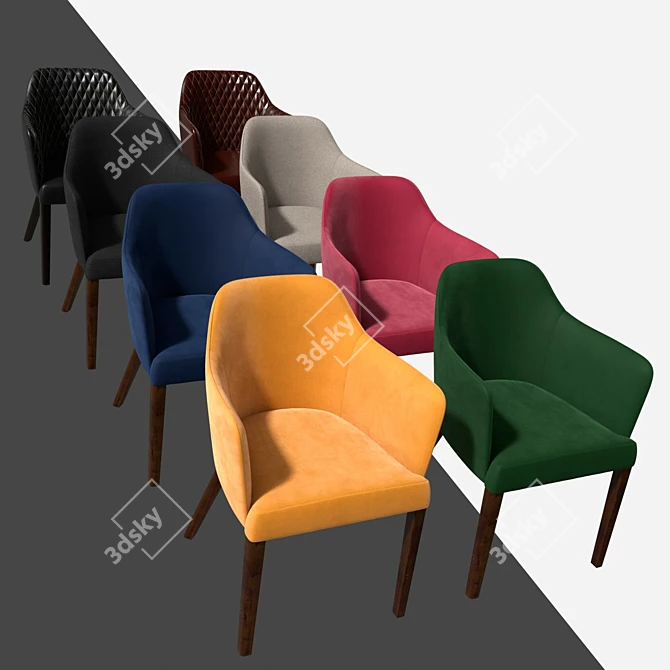 Bradley Seat Chair: Stylish and Comfortable 3D model image 2